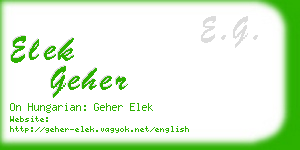 elek geher business card
